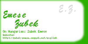 emese zubek business card